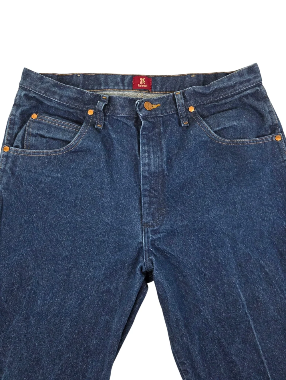 Wrangler 31MWZ Relaxed Fit Jeans Mens 36x34 Dark Wash Straight Denim Cowboy Cut